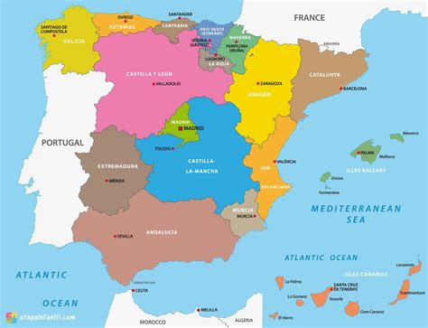 mapa de espana en espanol